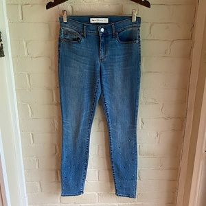 Gap size 25 bejeweled true skinny ankle boho blue denim jeans